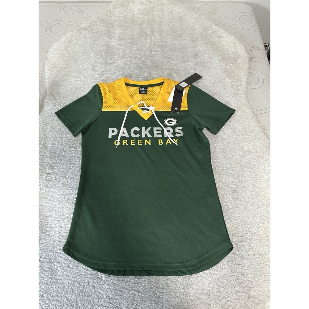 New Greenbay Packers Womens Green Top Size Small GIII‎ 4 Her NWT Short Sleeve